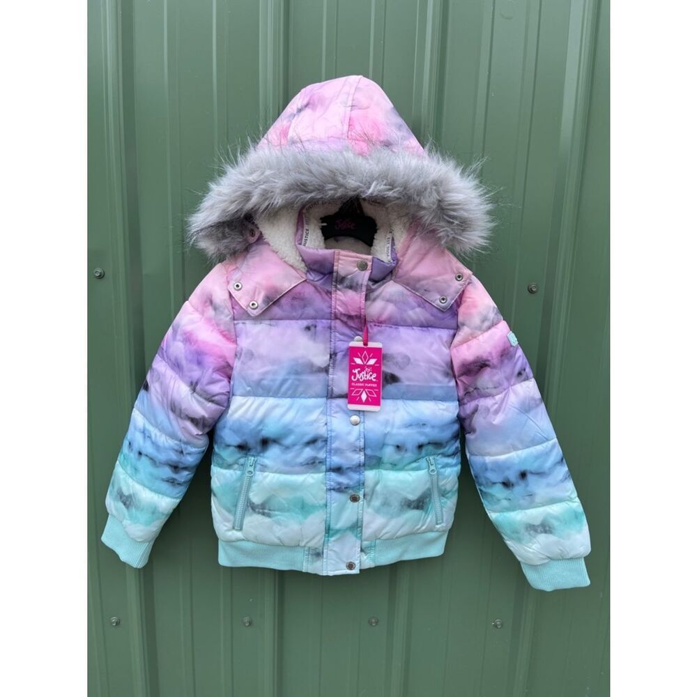 Girls Justice Matte Puffer Bomber Coat Size S